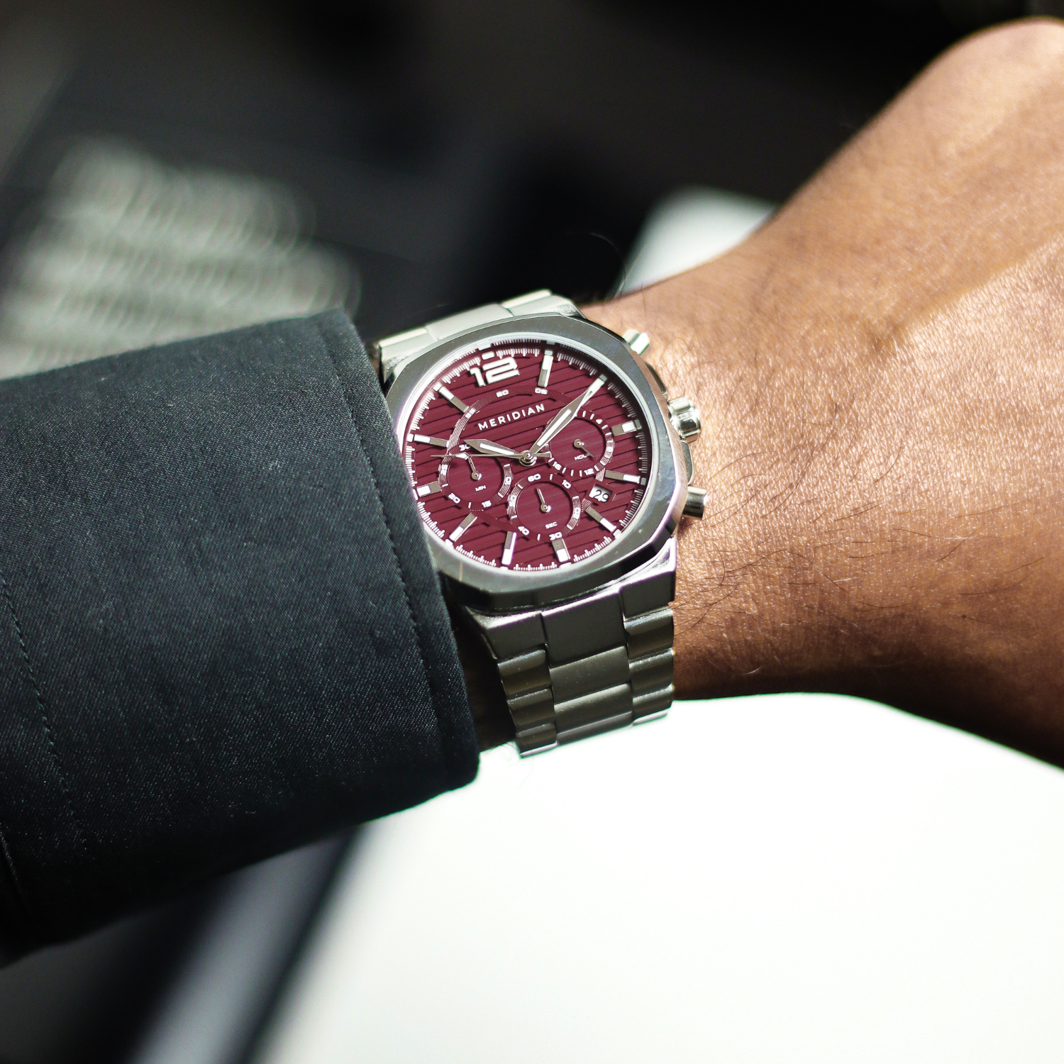 Prestige Chronograph // Silver & Red