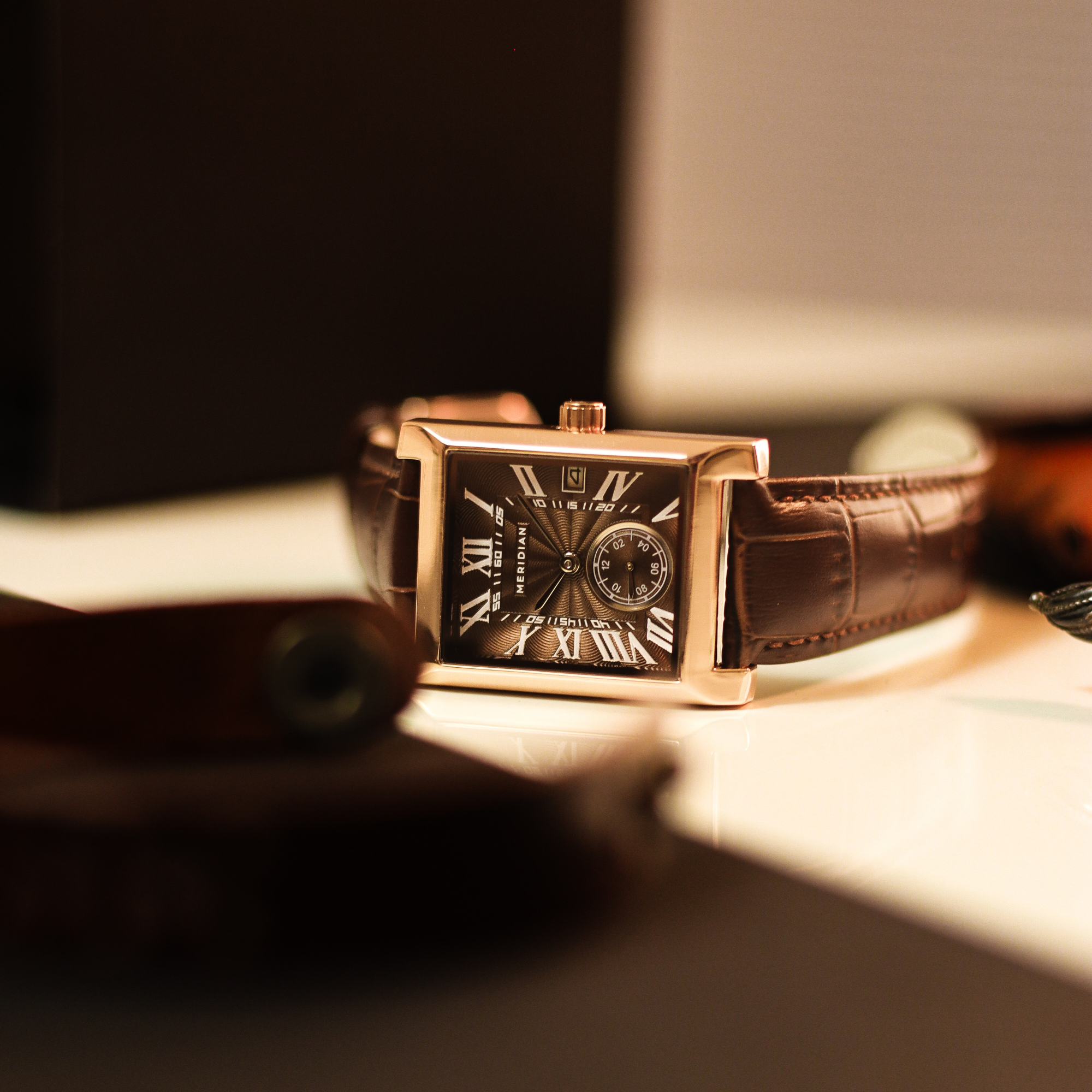 Heritage // Rose Gold & Brown Leather