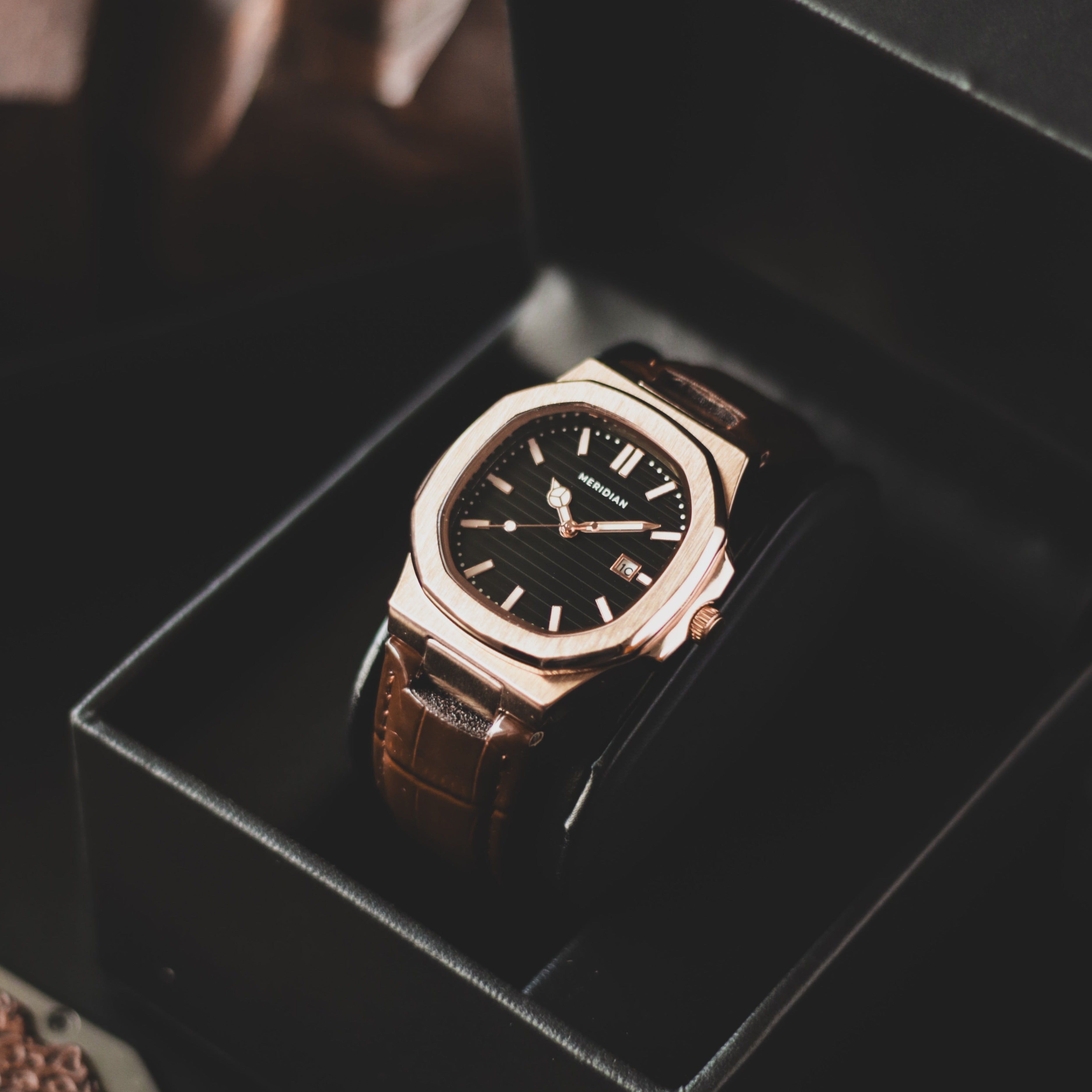 Tokyo // Rose Gold, Black, Leather