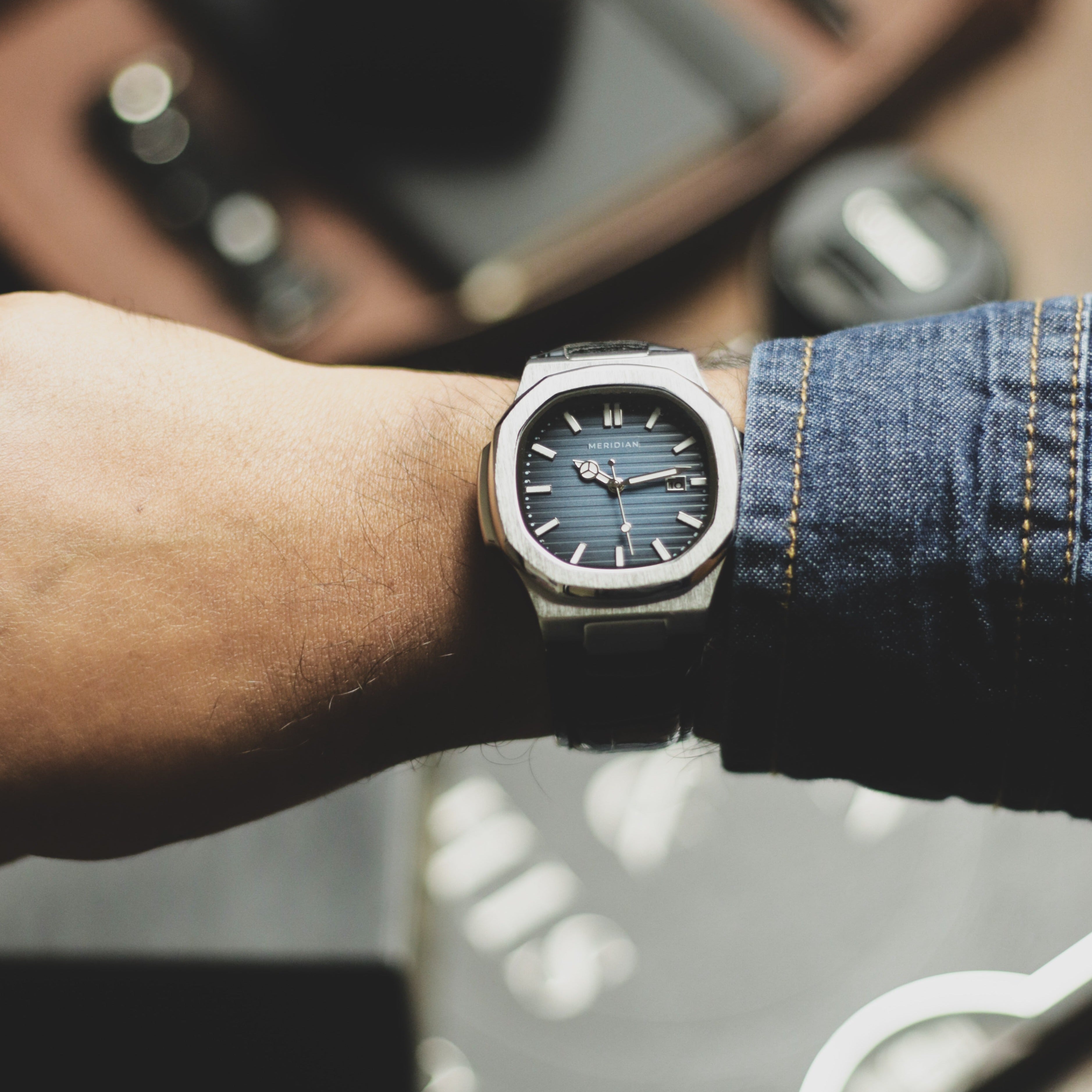 Tokyo // Silver, Blue, Leather