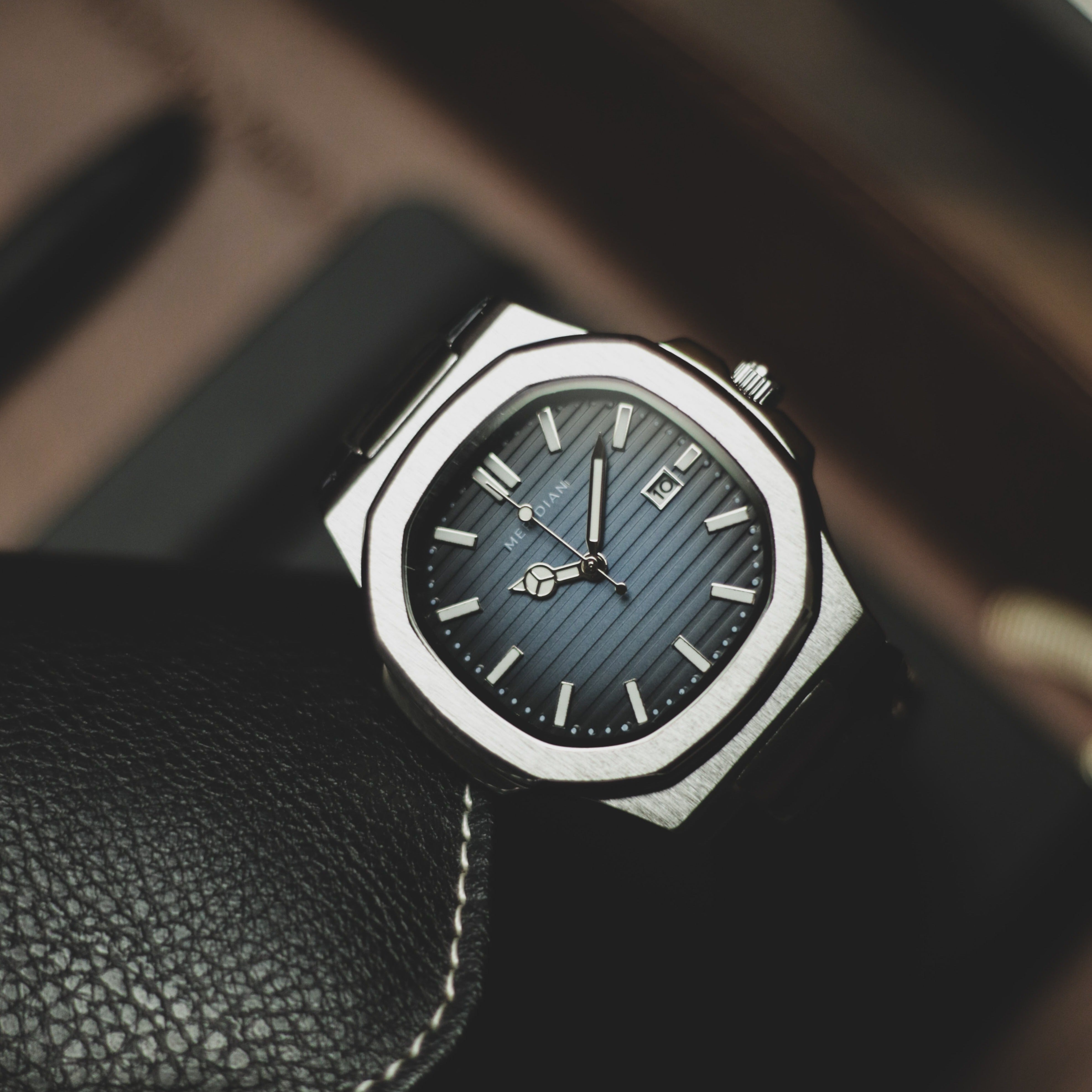 Tokyo // Silver, Blue, Leather