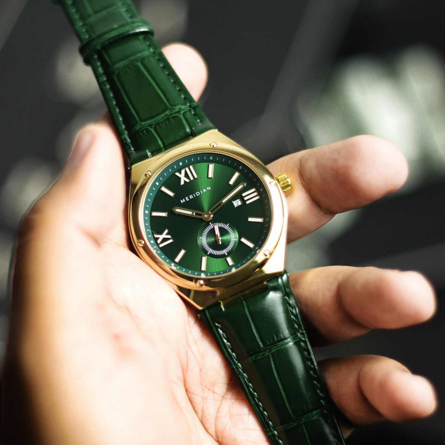 Legacy // Gold & Green Leather