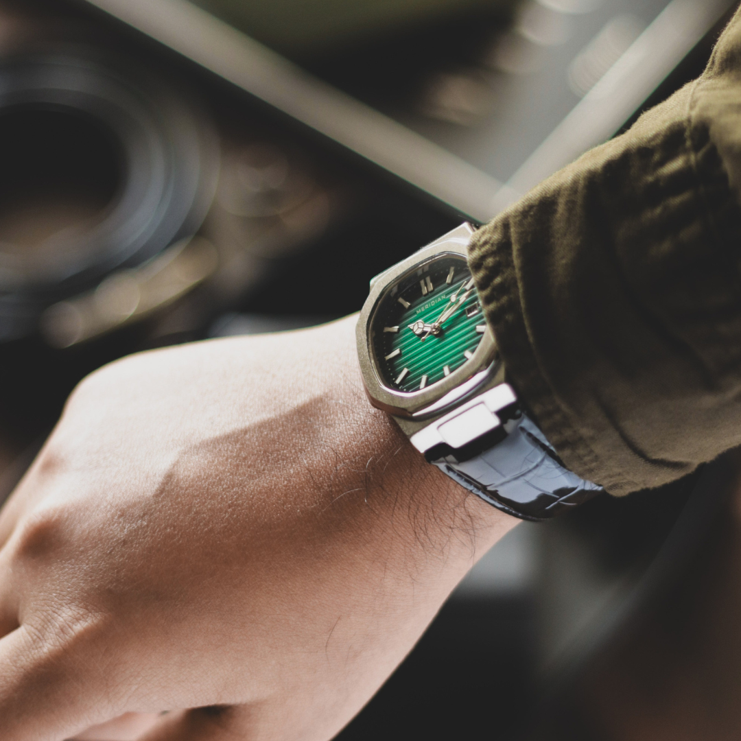 Tokyo // Silver, Green, Leather