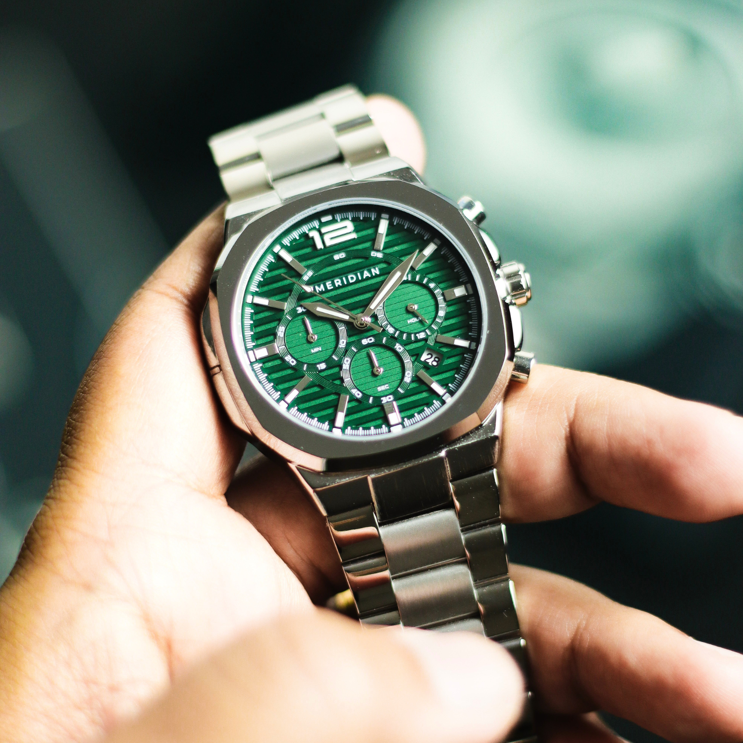 Prestige Chronograph // Silver & Green