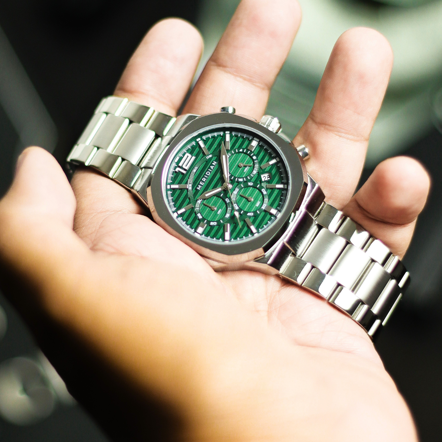 Prestige Chronograph // Silver & Green