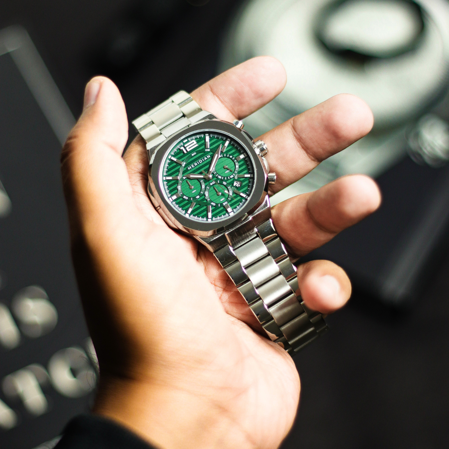 Prestige Chronograph // Silver & Green