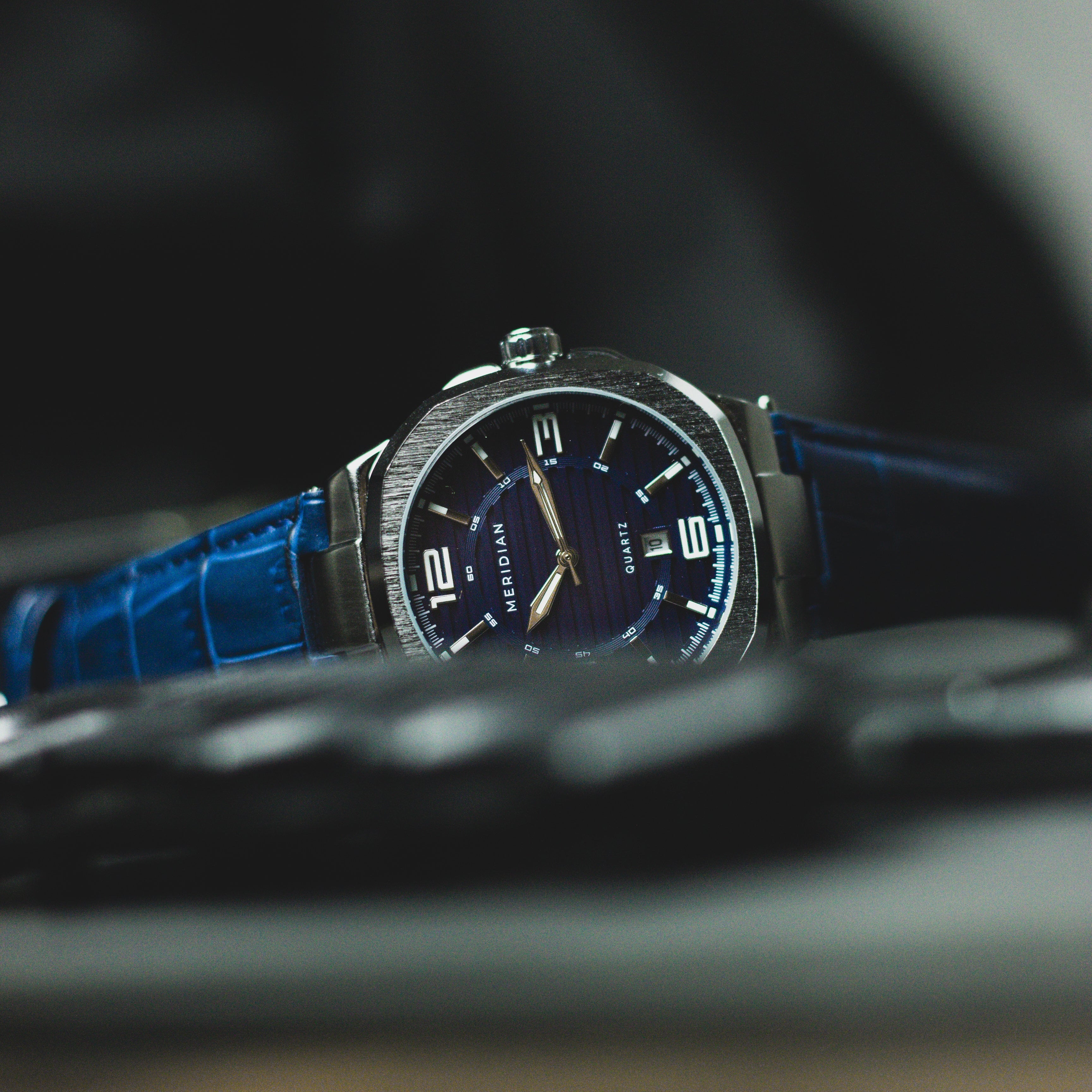 Prestige // Silver & Blue Leather