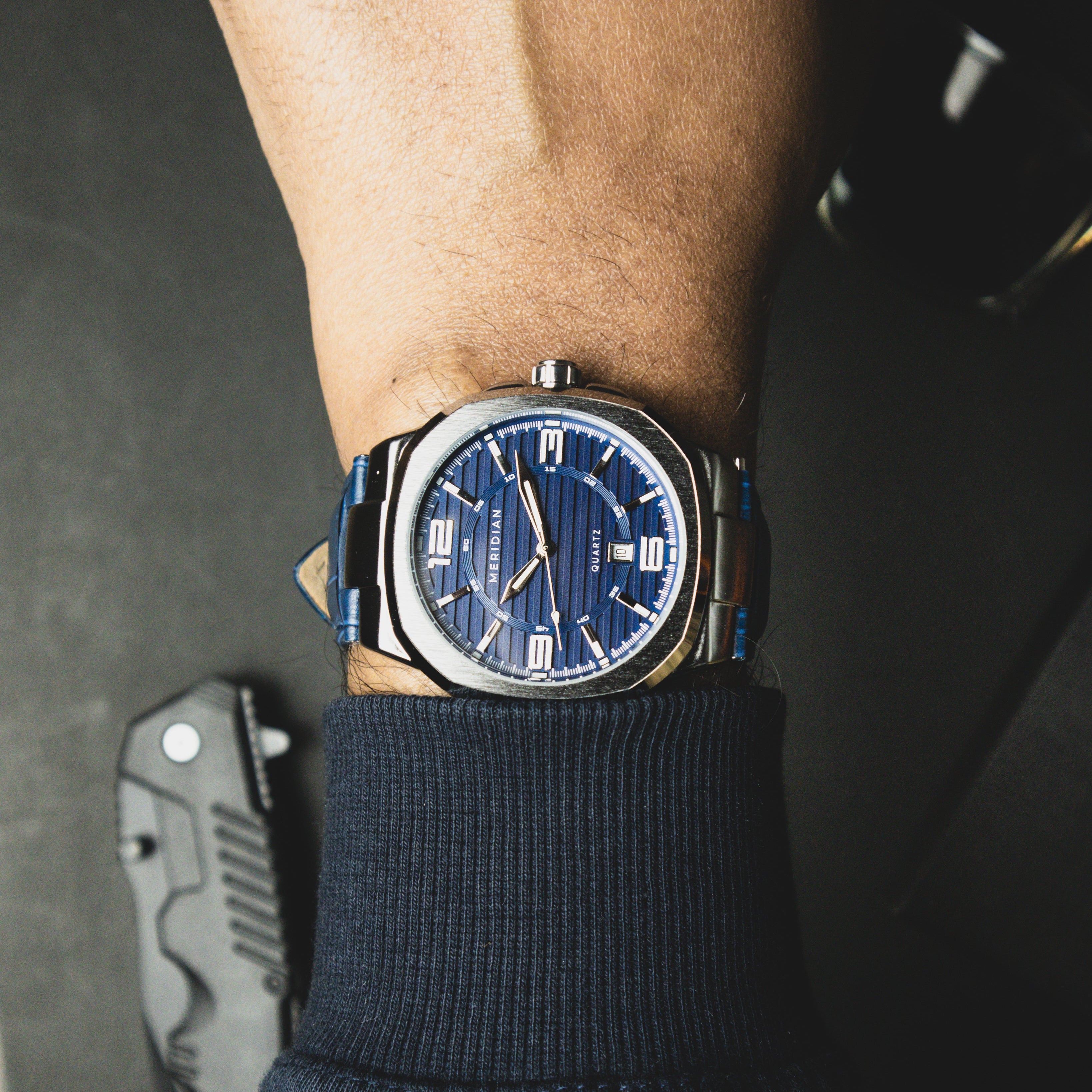 Prestige // Silver & Blue Leather