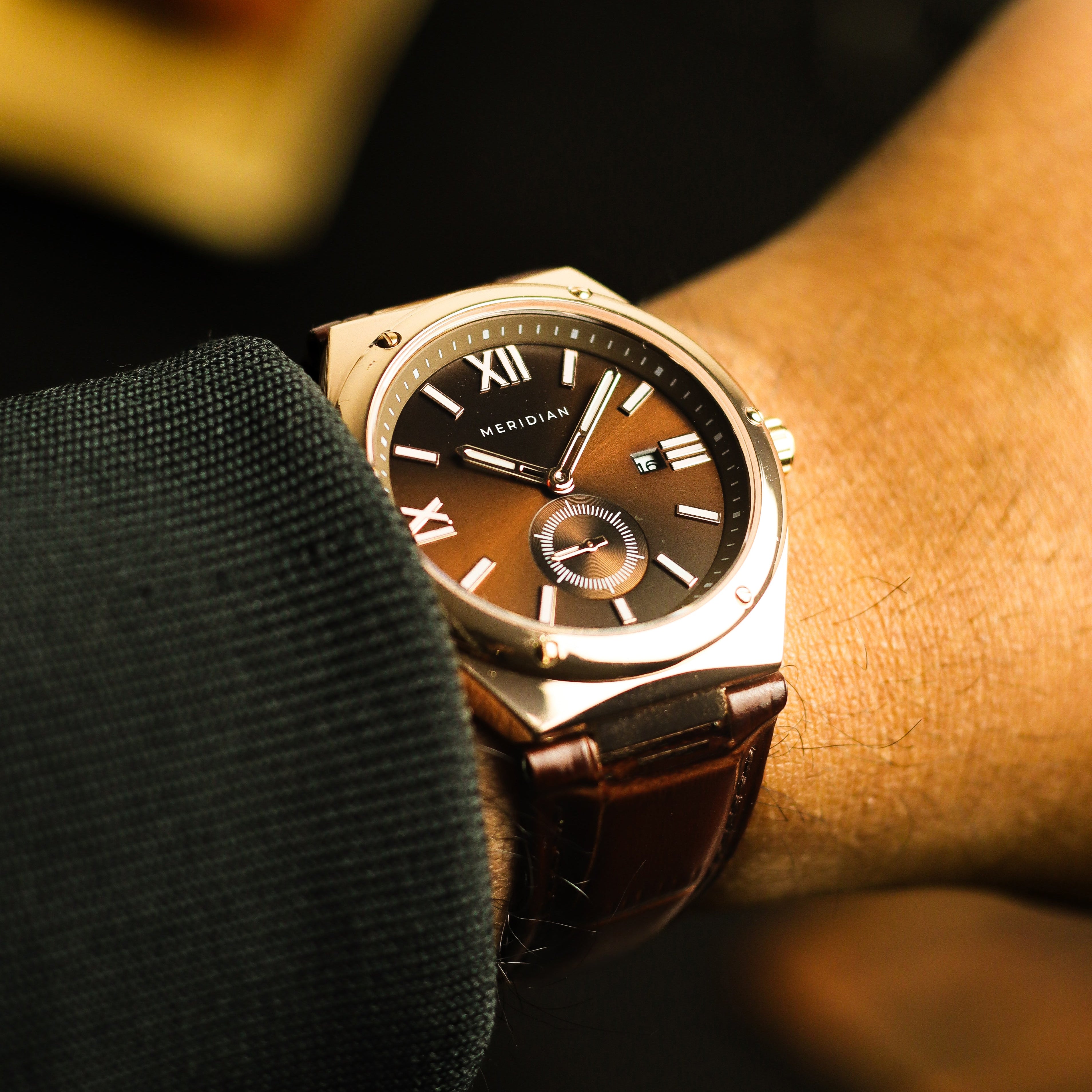 Legacy // Rose Gold & Brown Leather