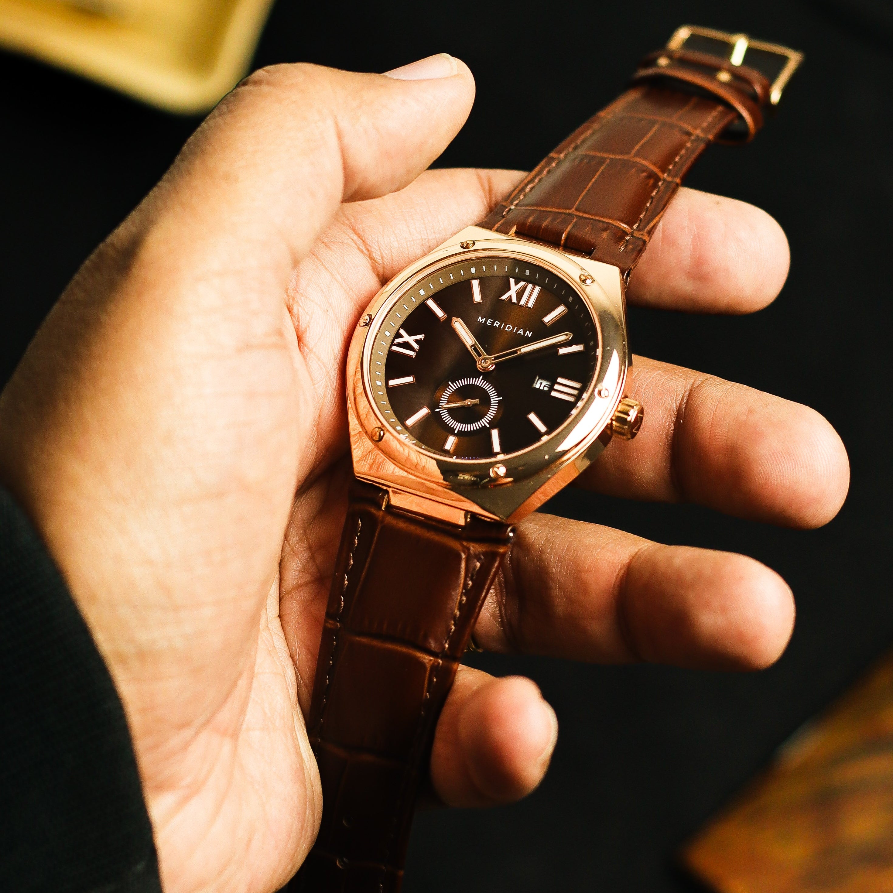 Legacy // Rose Gold & Brown Leather