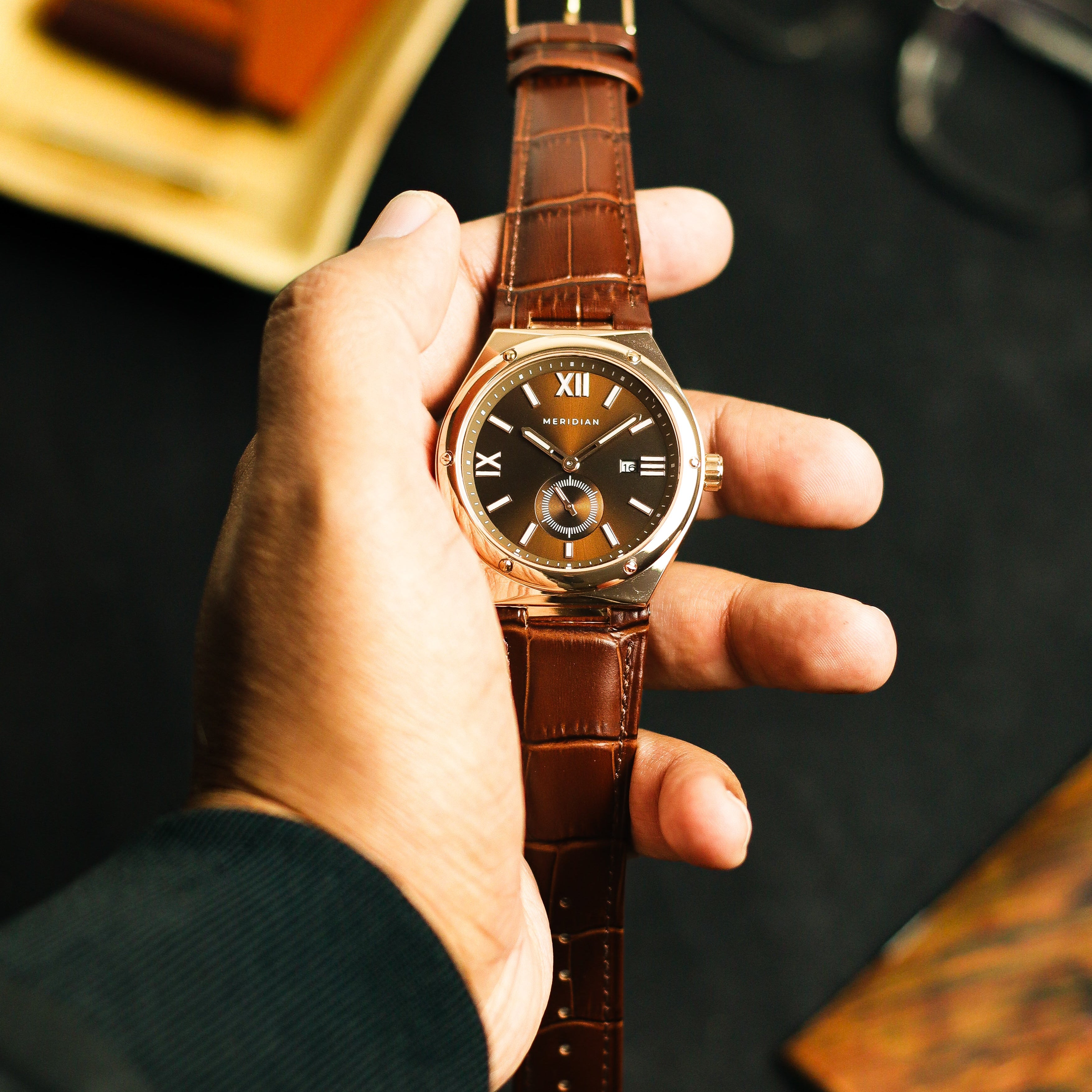 Legacy // Rose Gold & Brown Leather