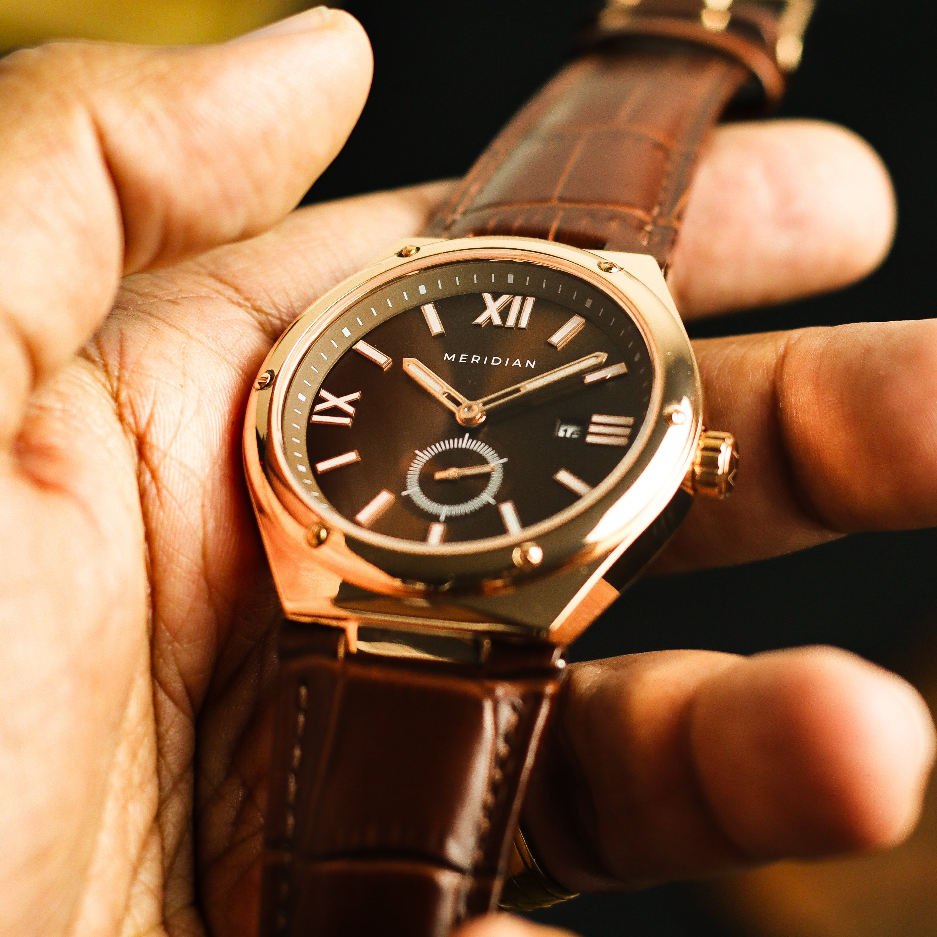 Legacy // Rose Gold & Brown Leather