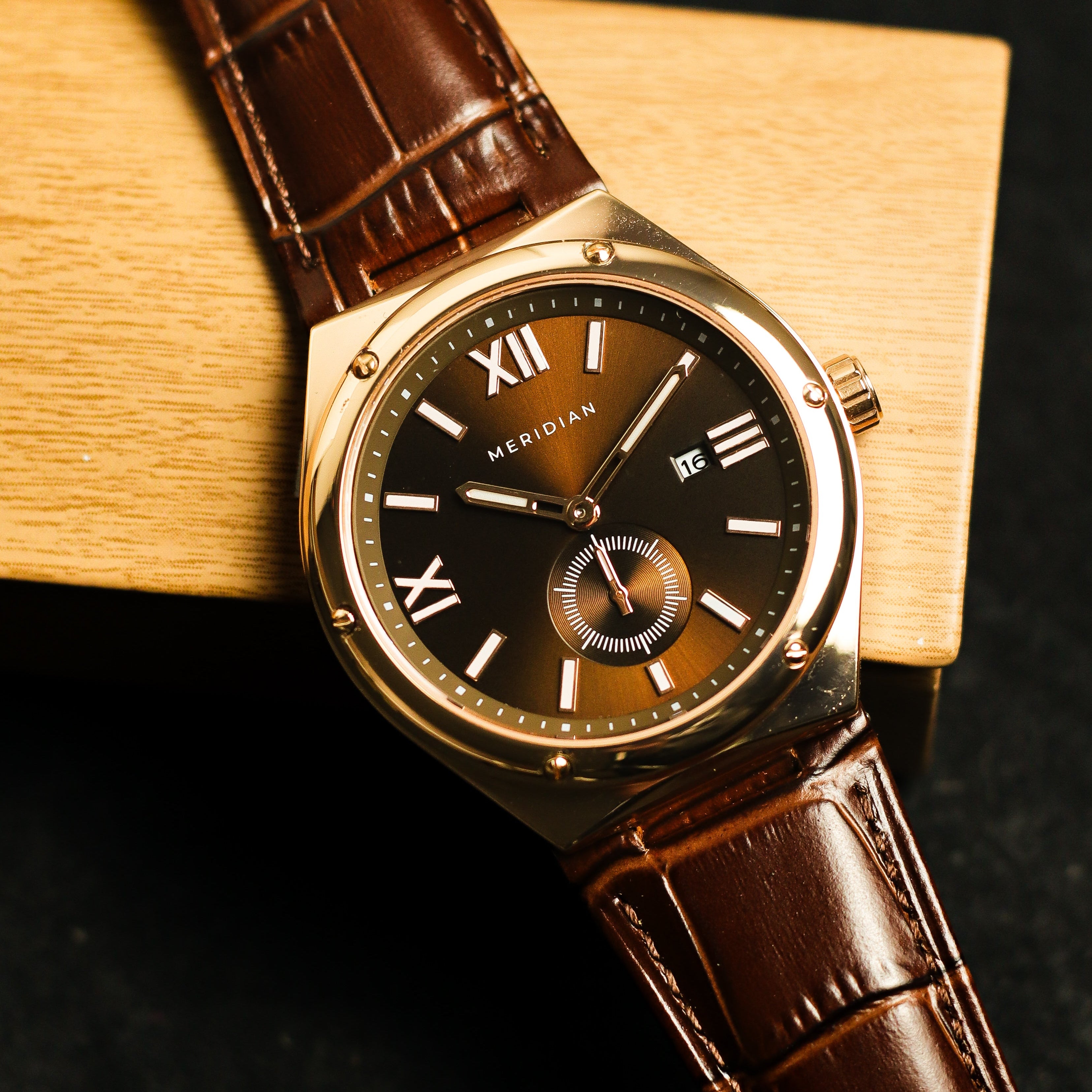 Legacy // Rose Gold & Brown Leather
