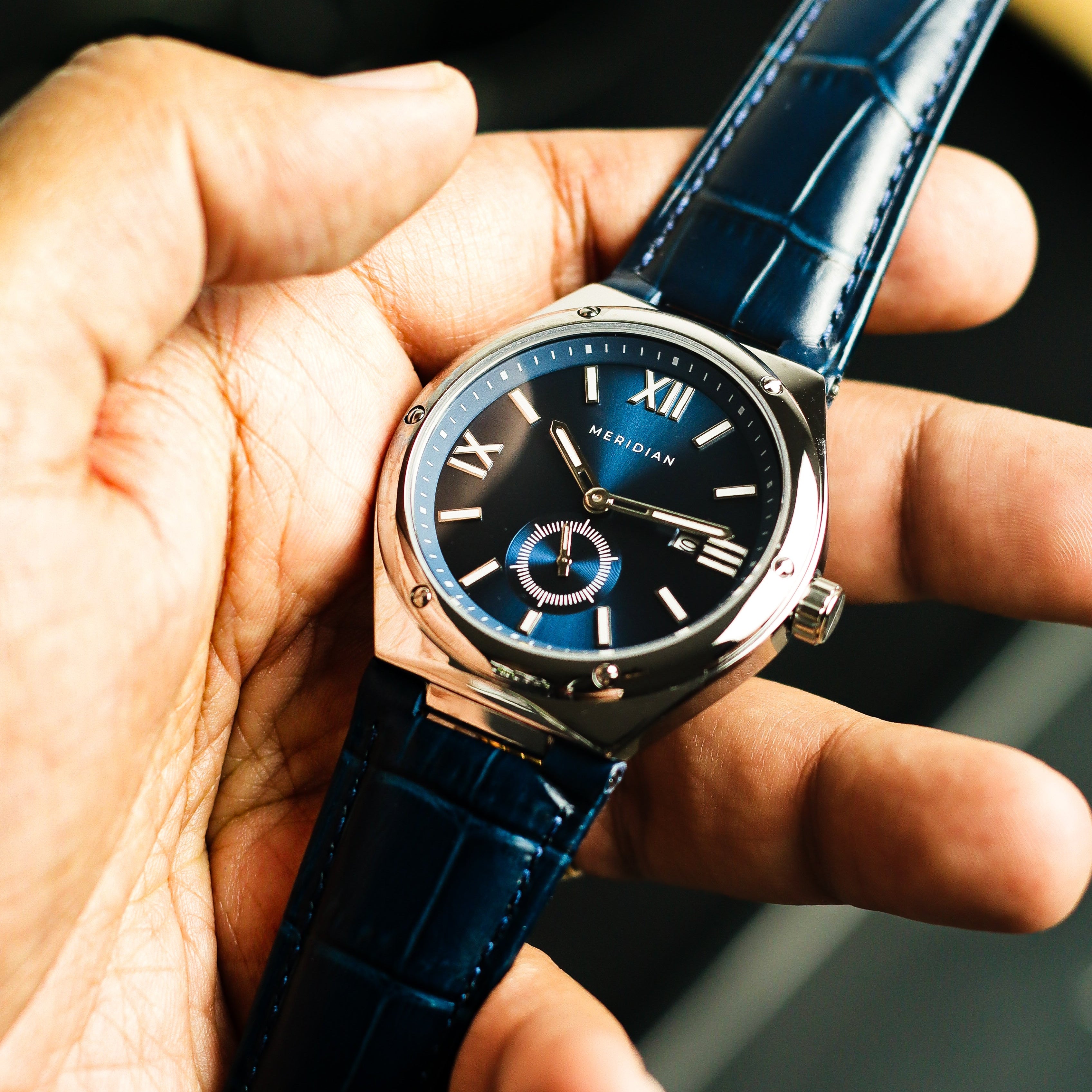 Legacy // Silver & Blue Leather