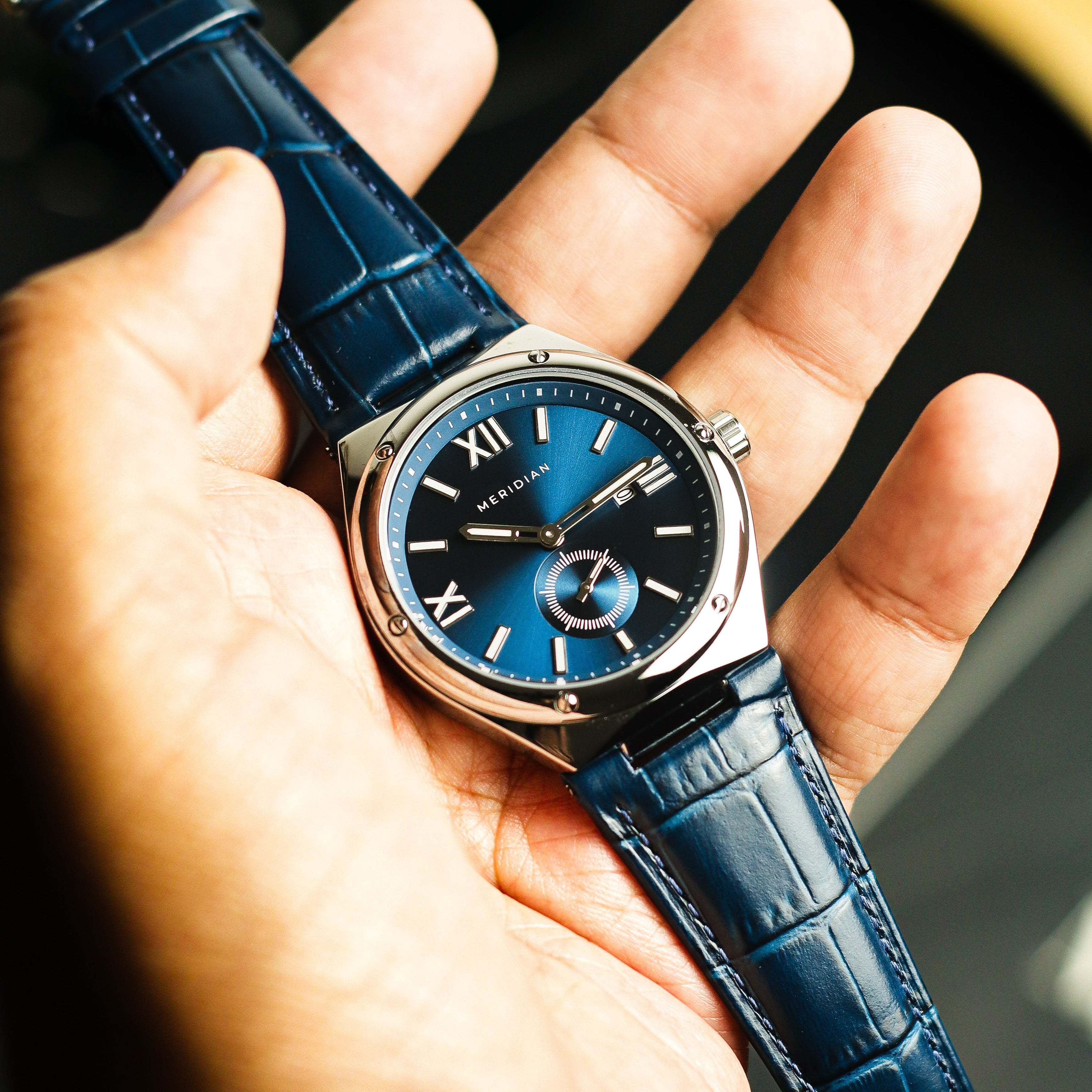 Legacy // Silver & Blue Leather