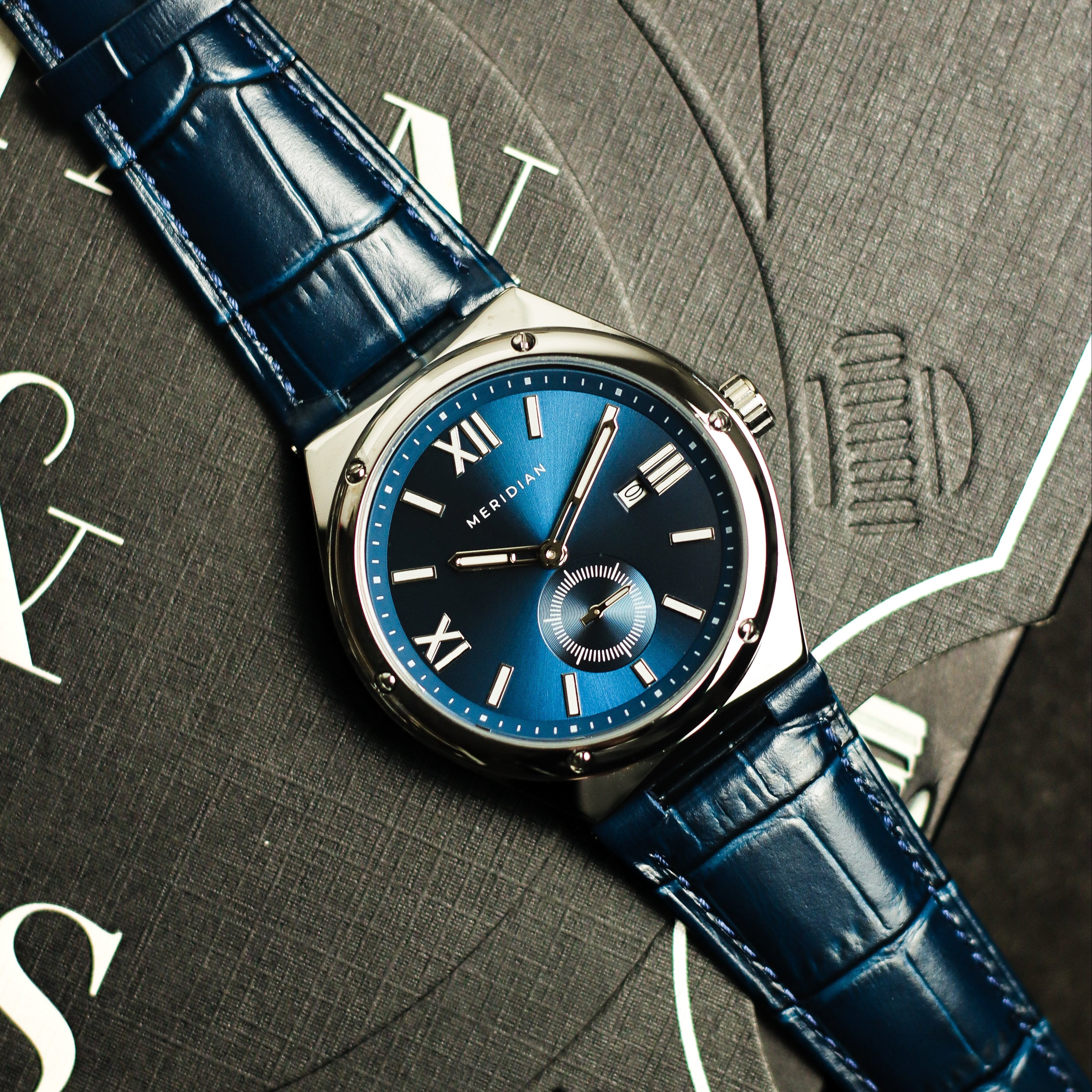 Legacy // Silver & Blue Leather