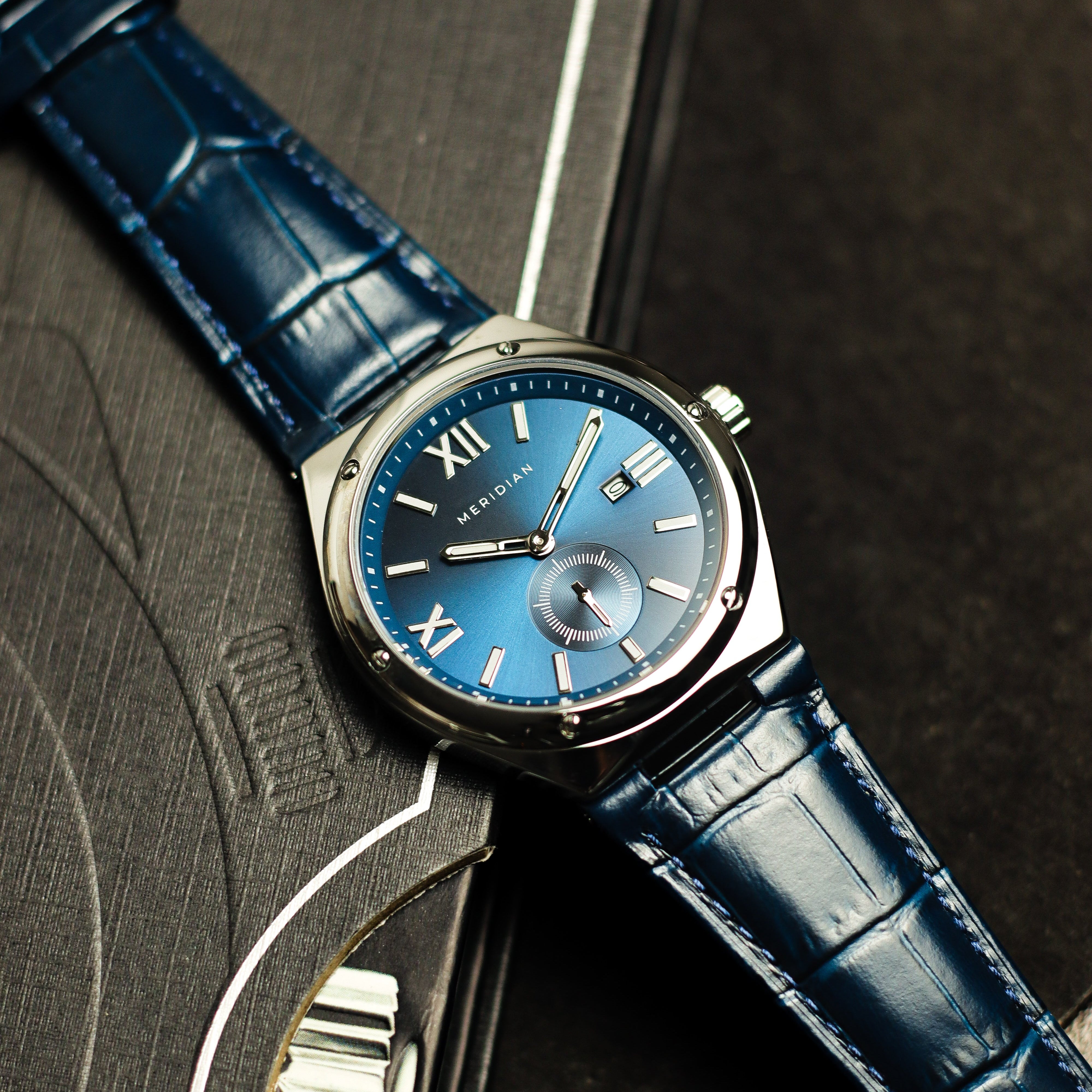 Legacy // Silver & Blue Leather