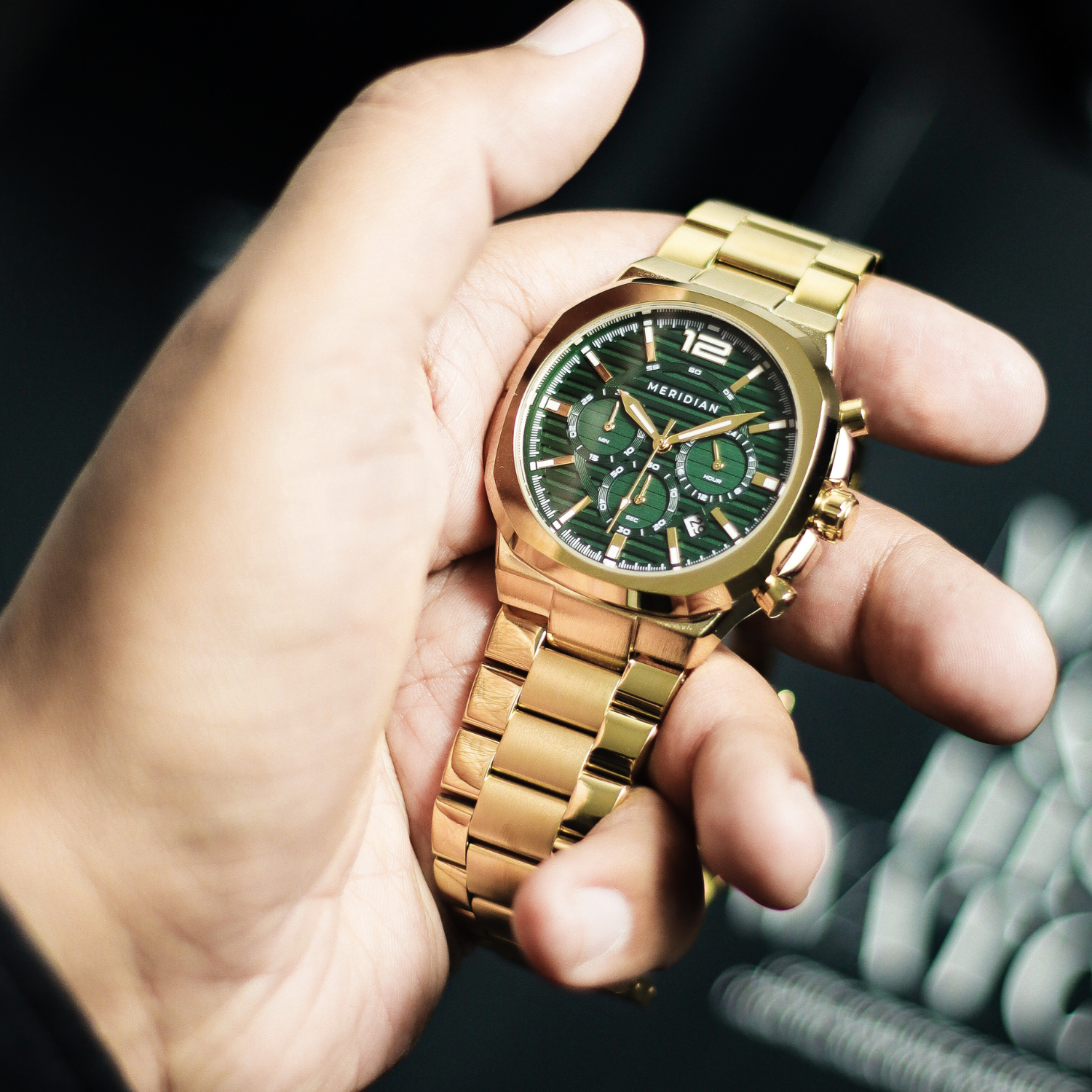 Prestige Chronograph // Gold & Green