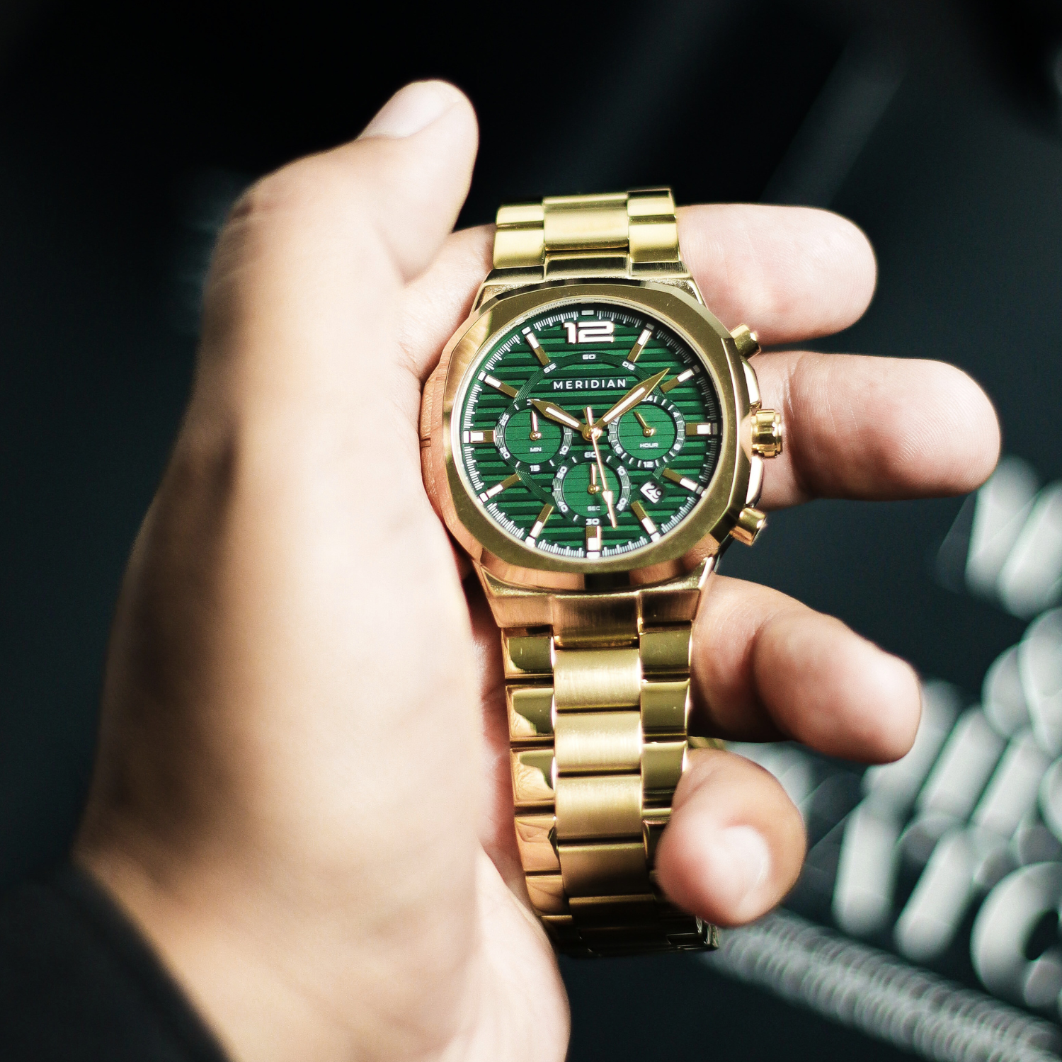 Prestige Chronograph // Gold & Green