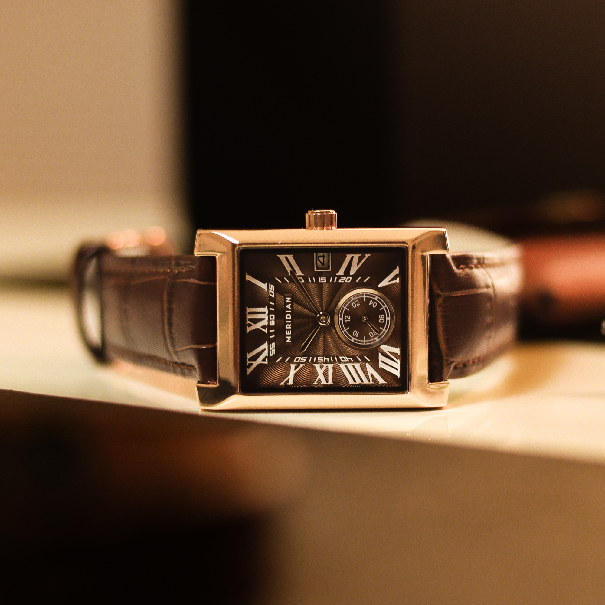 Heritage // Rose Gold & Brown Leather