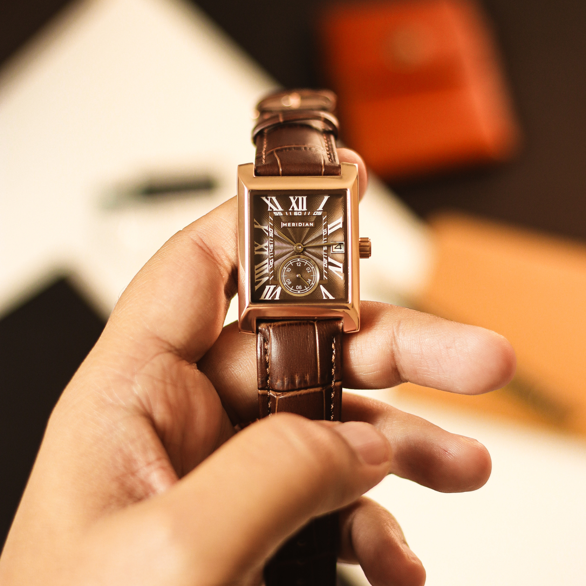 Heritage // Rose Gold & Brown Leather