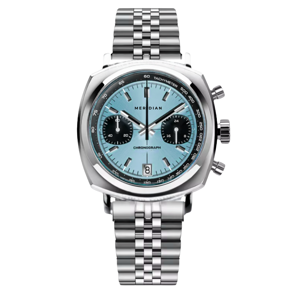 Chrono Silver & Ice Blue Watch