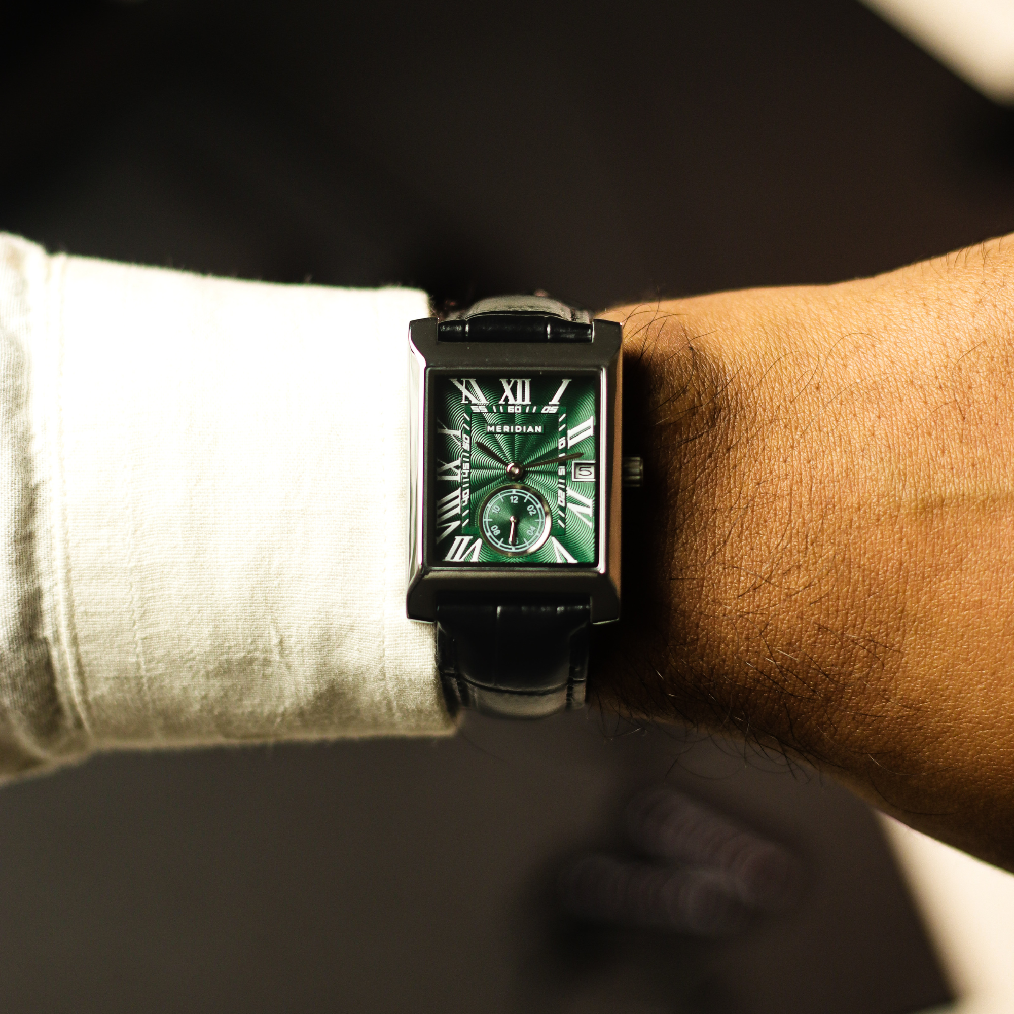 Heritage // Silver & Green Leather