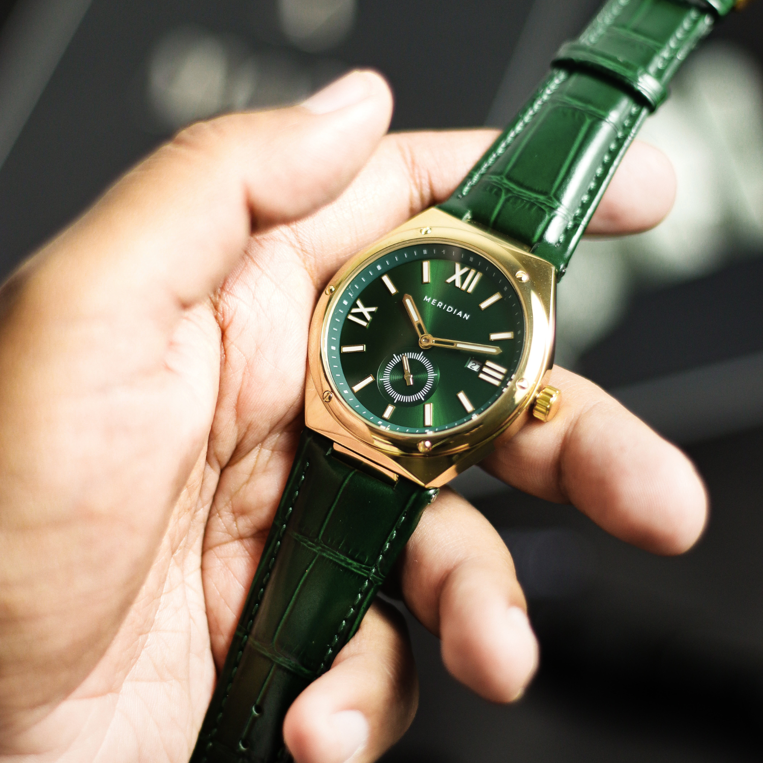 Legacy // Gold & Green Leather