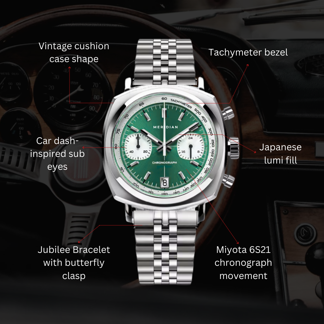 Chrono // Silver & Green