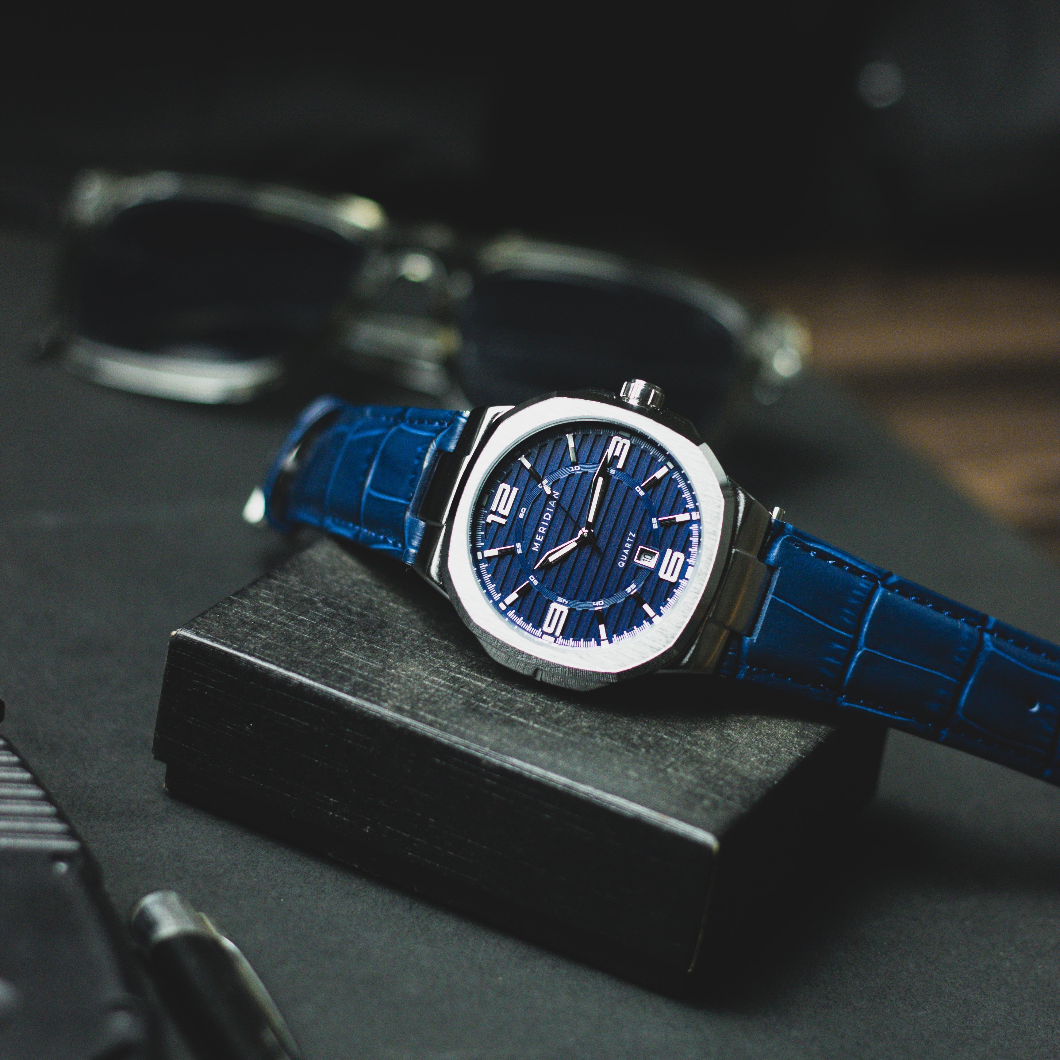 Prestige // Silver & Blue Leather