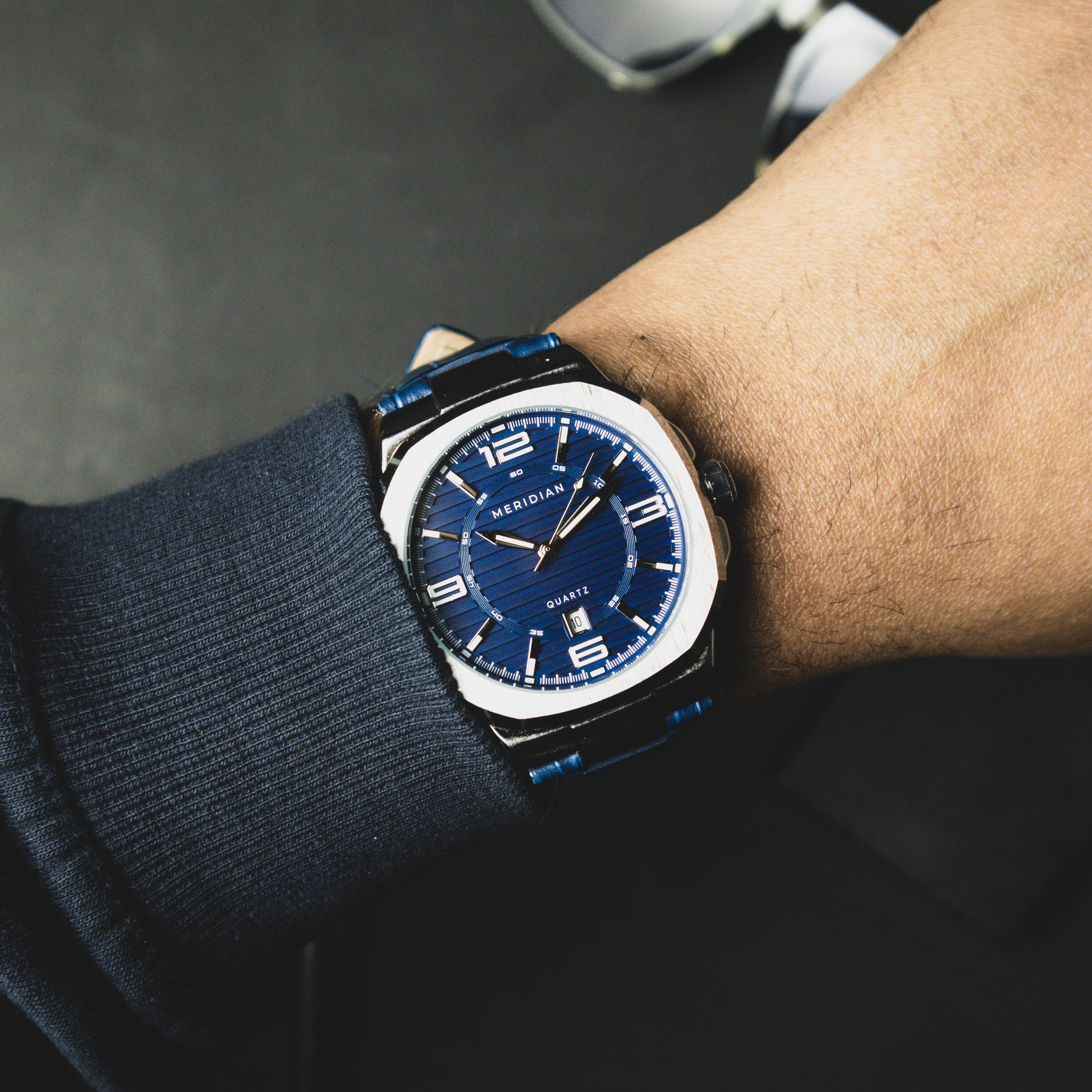Prestige // Silver & Blue Leather